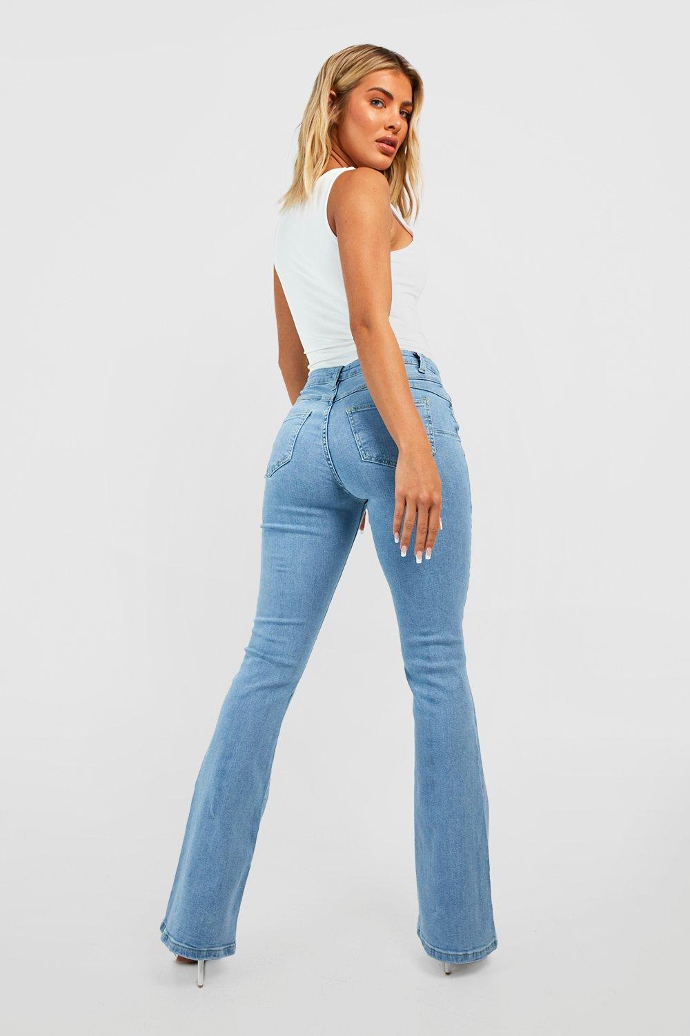 Jean flare push up taille basse boohoo